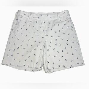 Zac and Rachel White and Navy Nautical Anchor Print Shorts Womens size 12